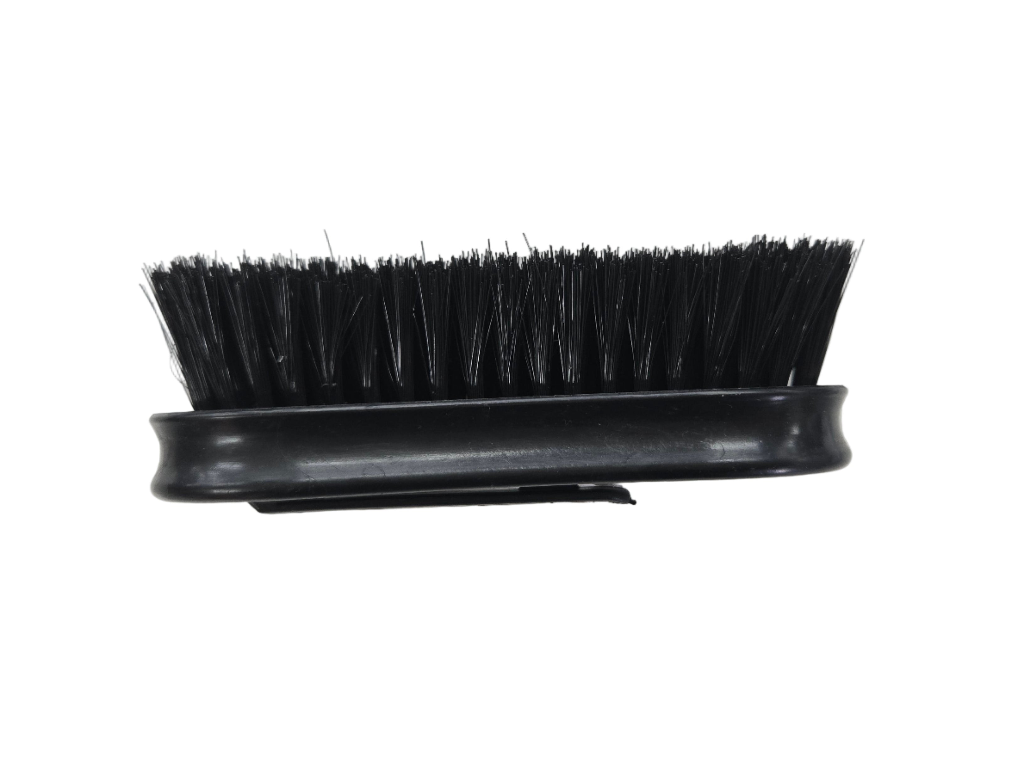 Black brush with bristles on a white background