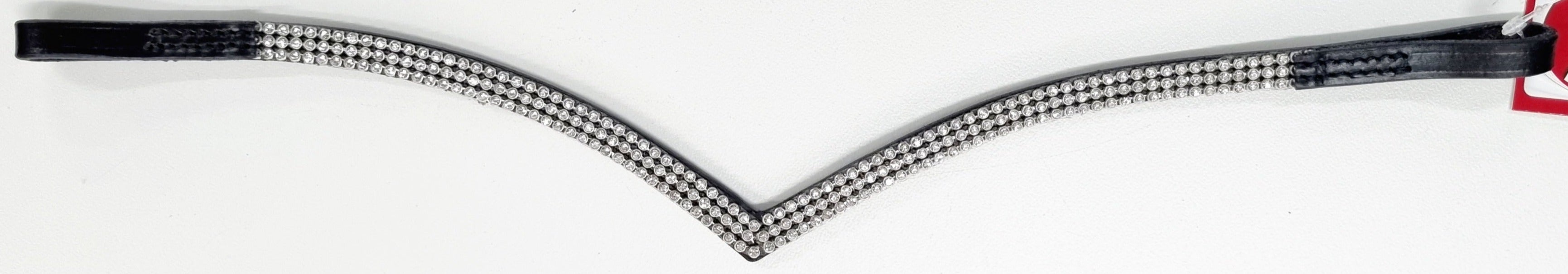 Browband V Shape Fine Silver Stones
