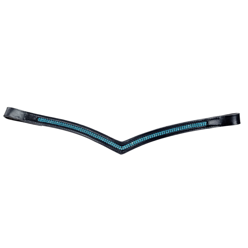 Browband V Shape Blue Stones